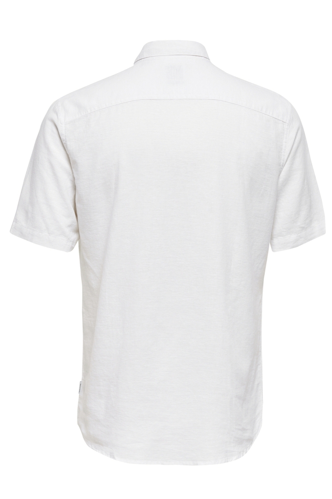 ONSCAIDEN SS SOLID LINEN SHIRT NOOS 22009885 WHITE